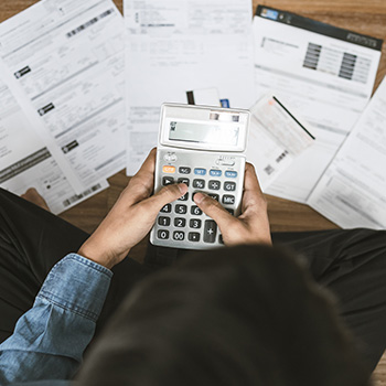 Person doing accounting